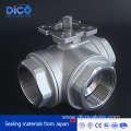 Casting steel floating 3 way ball valve